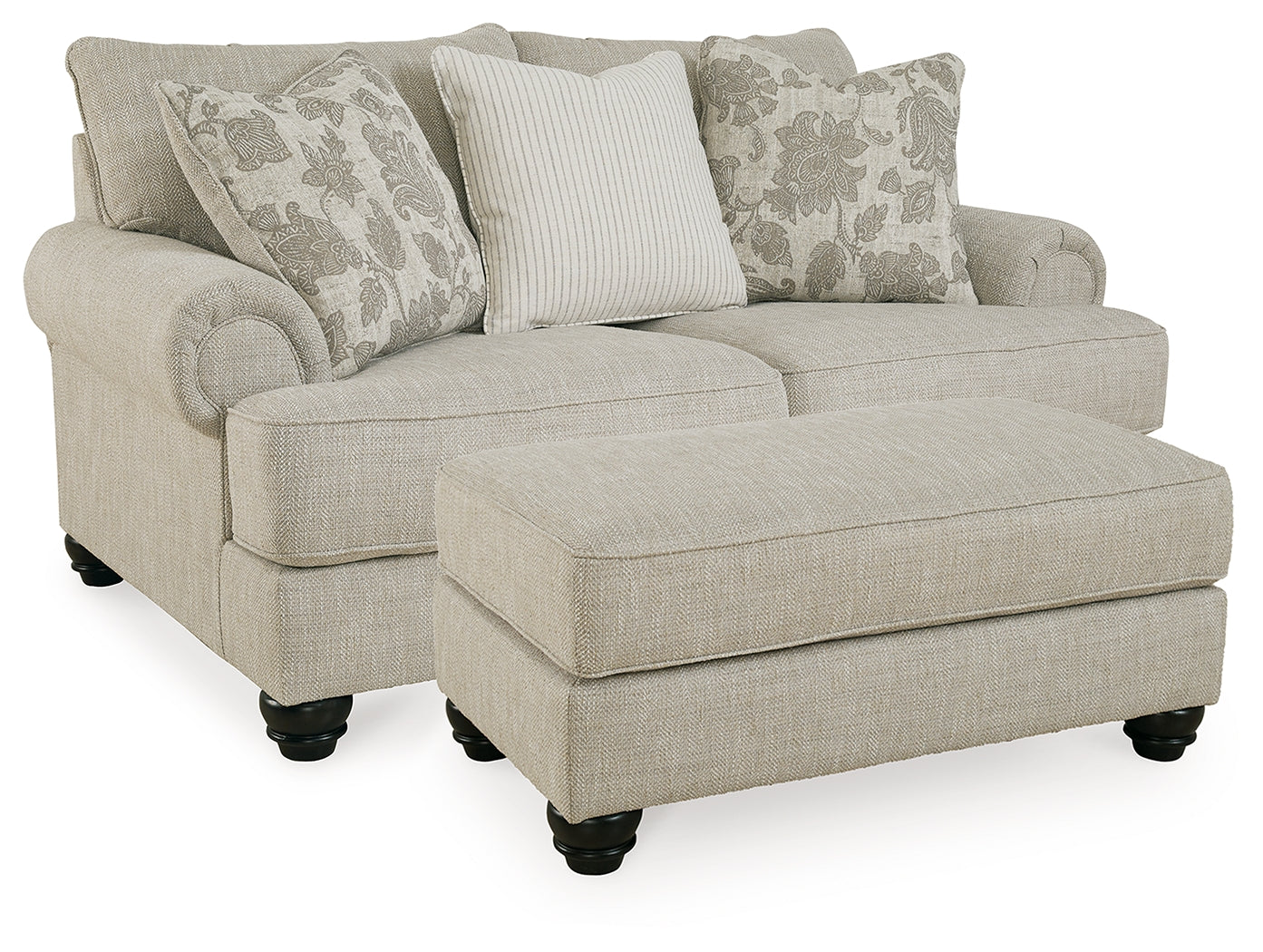 Asanti Fog Loveseat and Ottoman