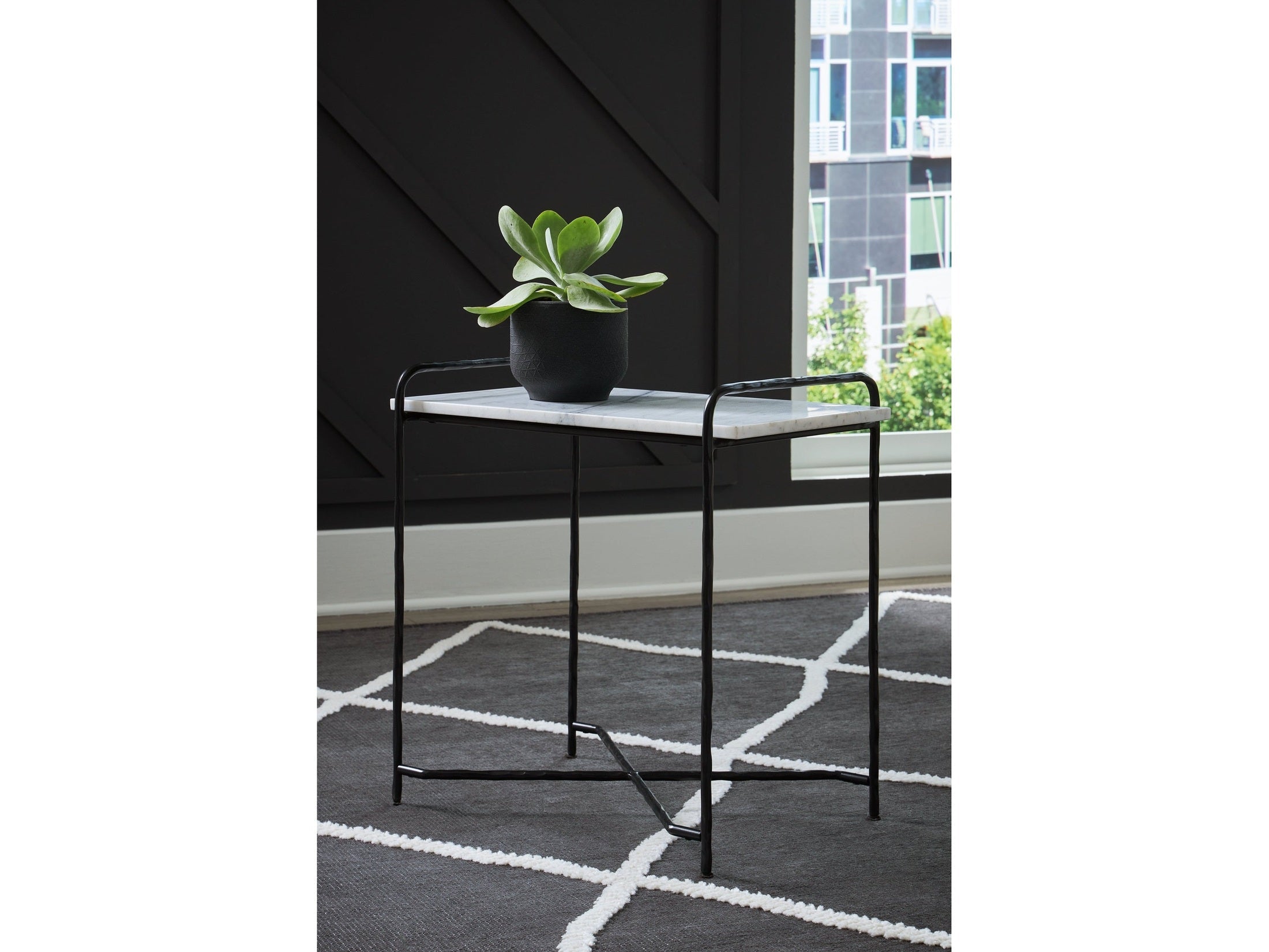 Ashber White/Black Accent Table