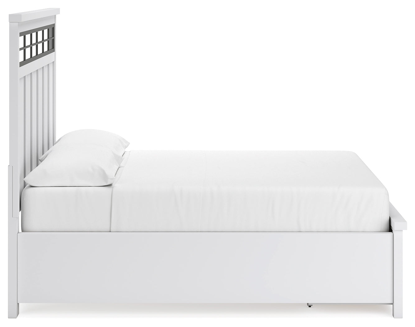 Ashbryn White/Natural California King Panel Storage Bed