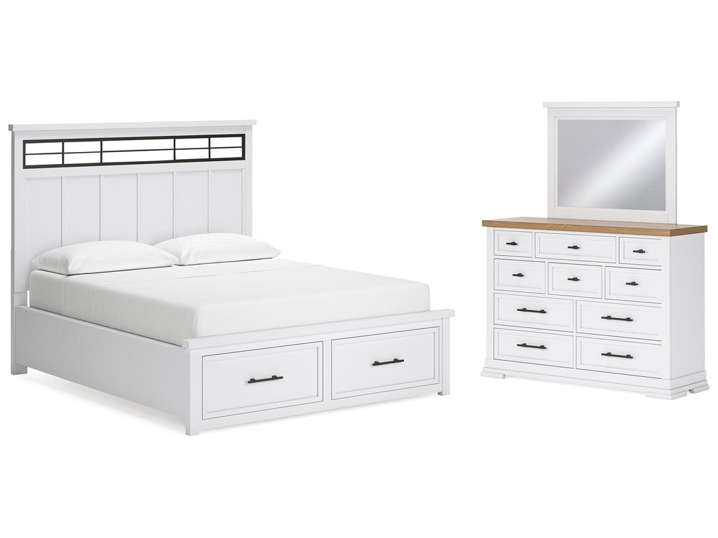 Ashbryn /Natural California King Panel Storage Bedroom Set, White