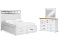 Ashbryn /Natural California King Panel Storage Bedroom Set, White