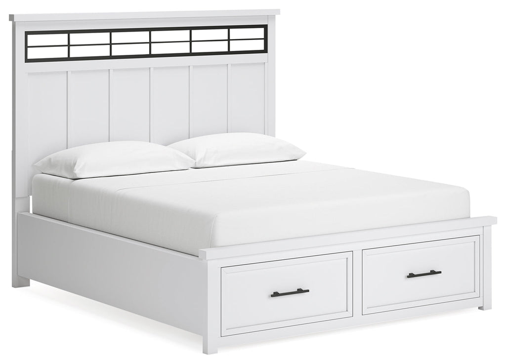 Ashbryn /Natural California King Panel Storage Bedroom Set, White