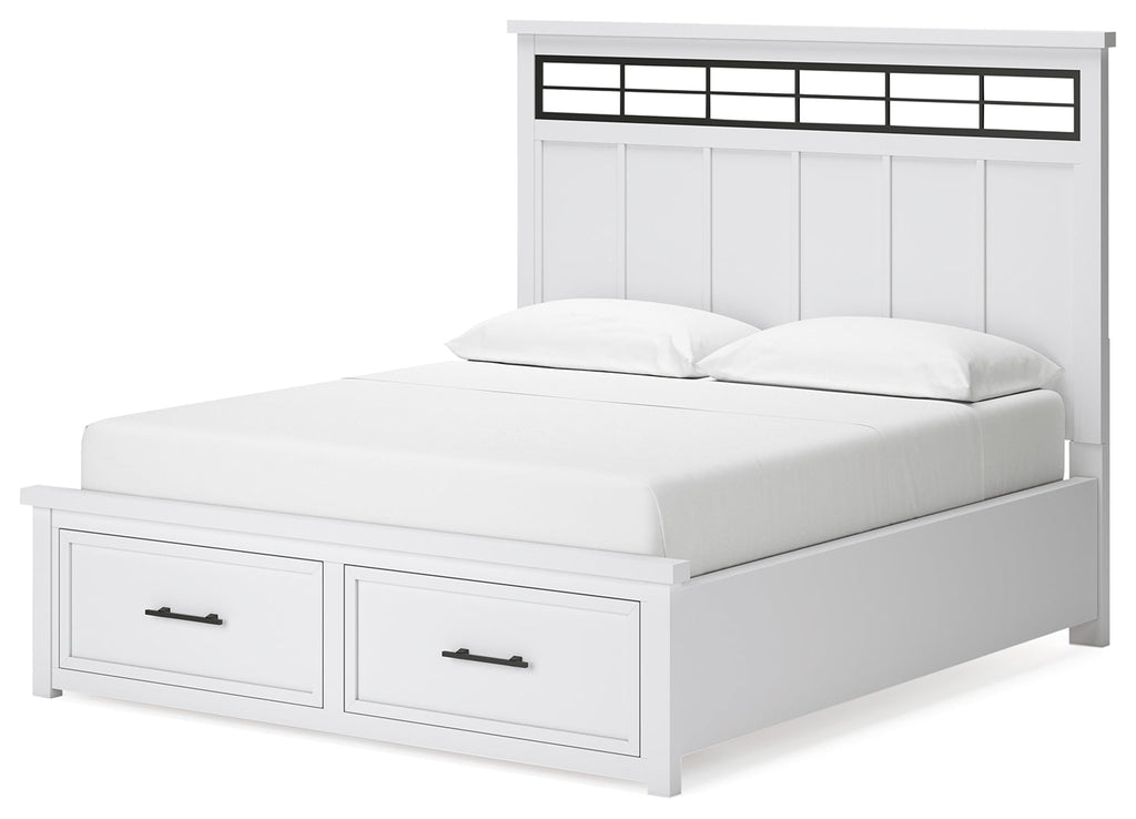 Ashbryn /Natural California King Panel Storage Bedroom Set, White
