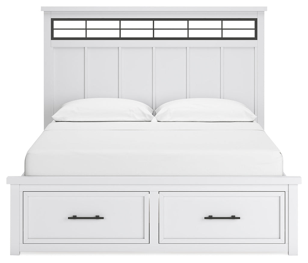 Ashbryn /Natural California King Panel Storage Bedroom Set, White