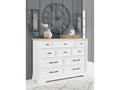 Ashbryn White/Natural Dresser w/ 10 Drawers
