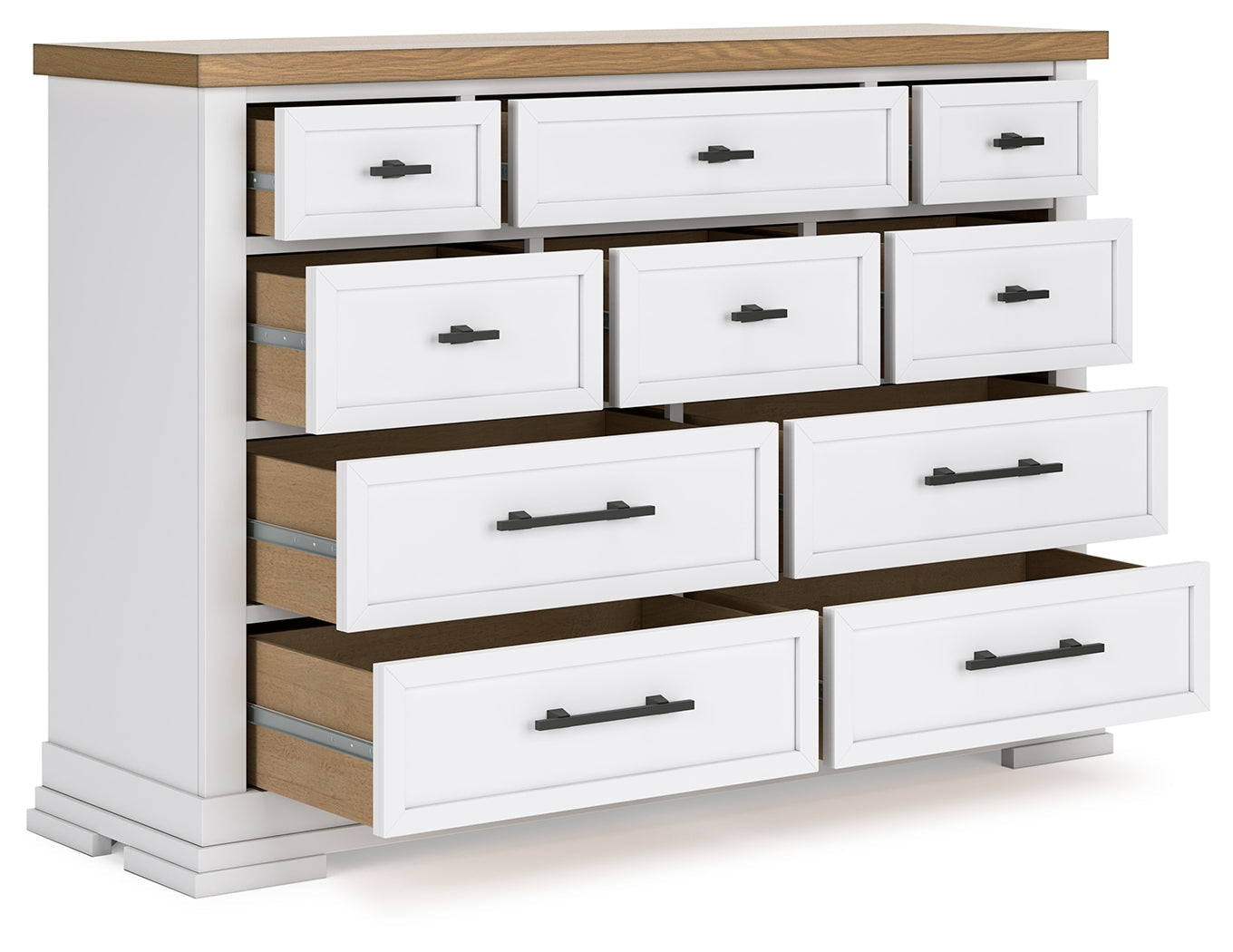 Ashbryn White/Natural Dresser w/ 10 Drawers