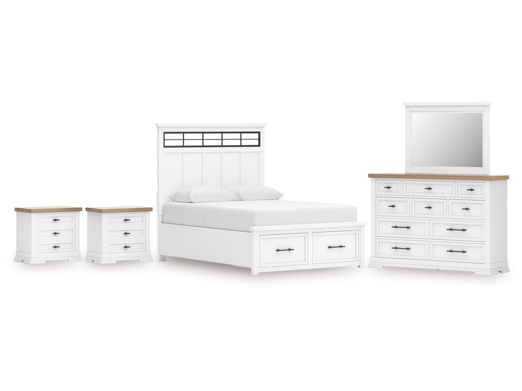 Ashbryn /Natural King Panel Bedroom Set, White