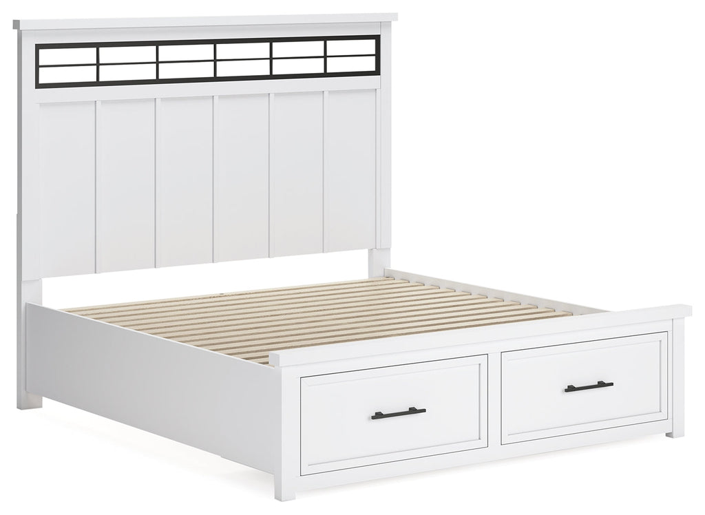 Ashbryn /Natural King Panel Bedroom Set, White