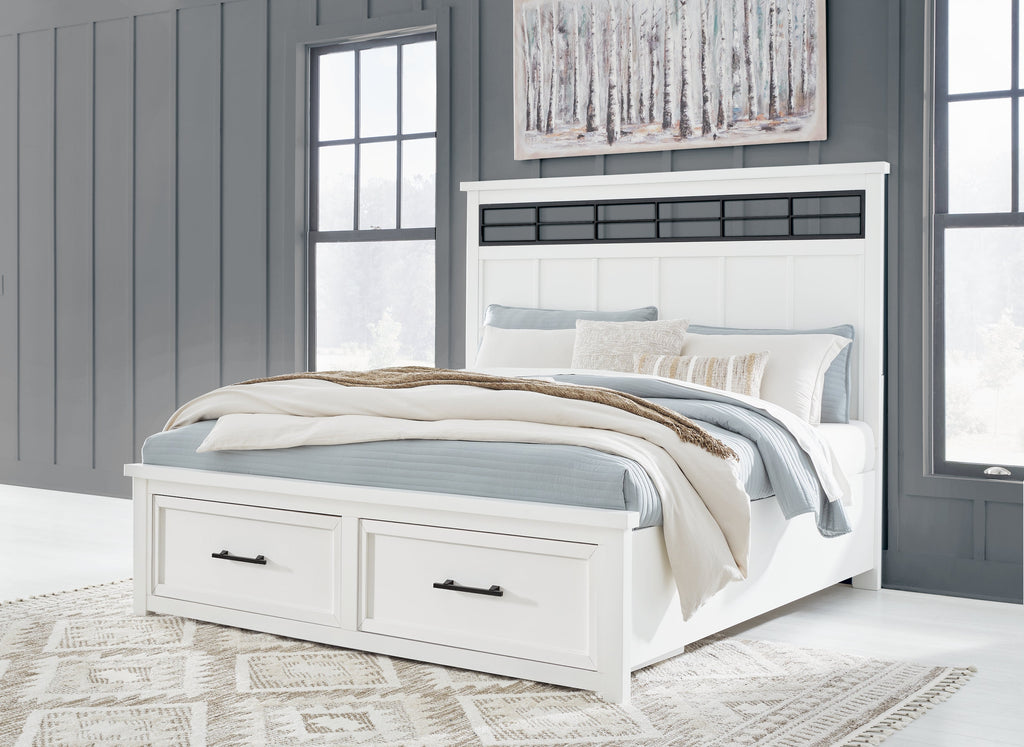 Ashbryn /Natural King Panel Bedroom Set, White