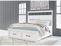 Ashbryn White/Natural King Panel Storage Bed