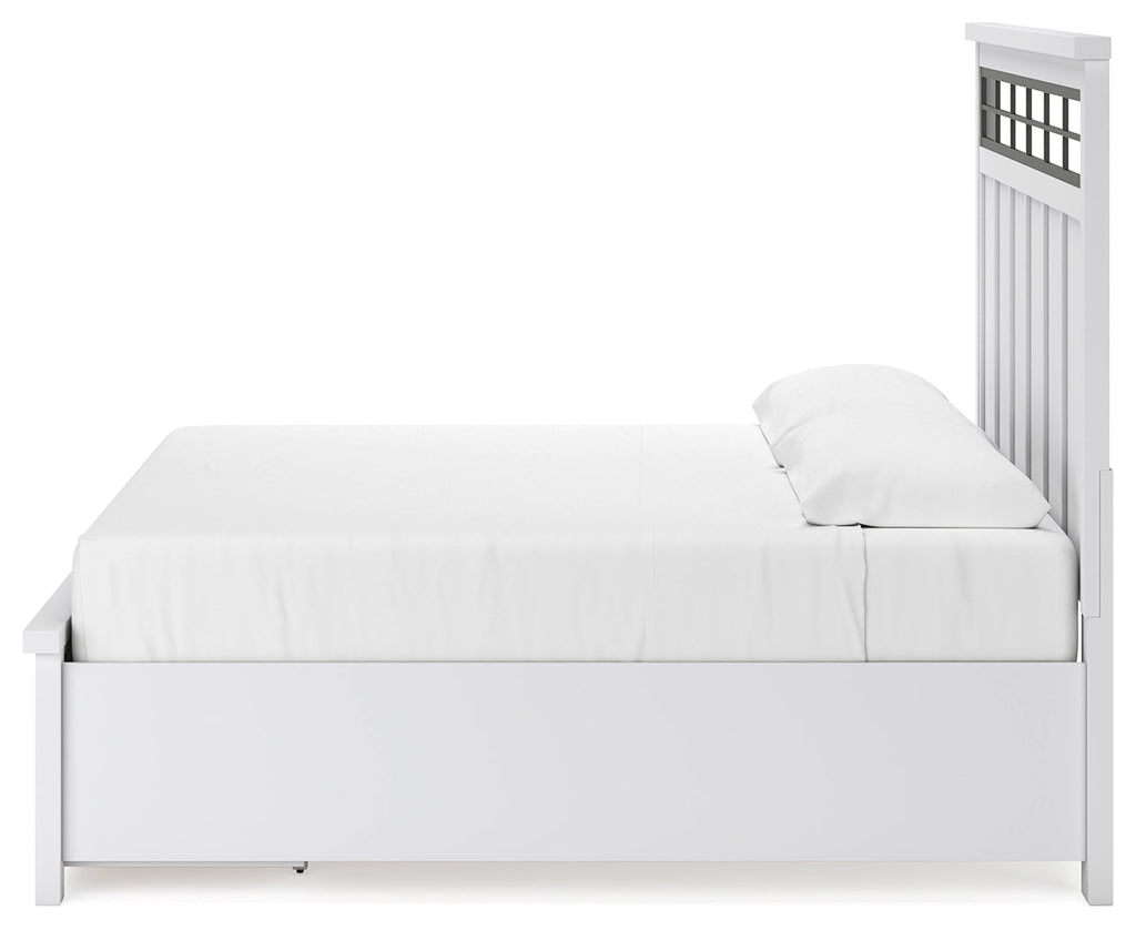 Ashbryn White/Natural King Panel Storage Bed