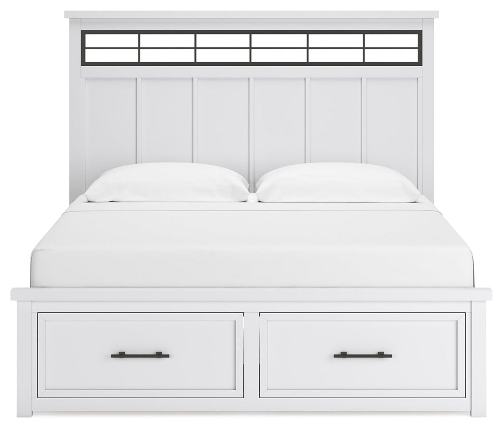 Ashbryn /Natural King Panel Storage Bedroom Set, White