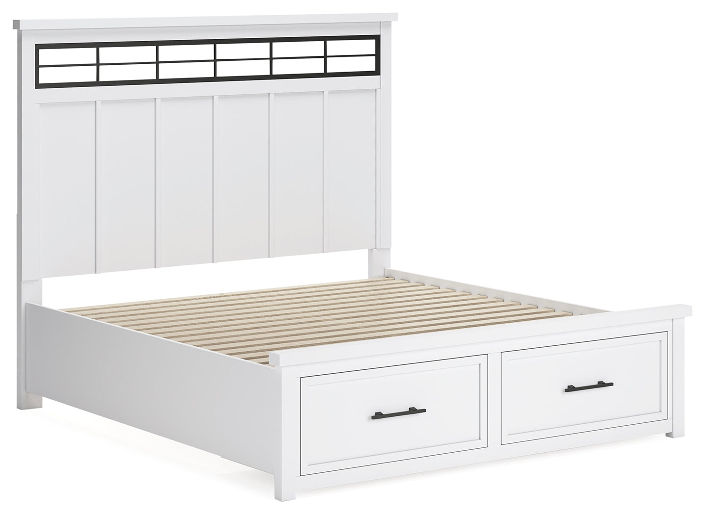 Ashbryn /Natural King Panel Storage Bedroom Set, White