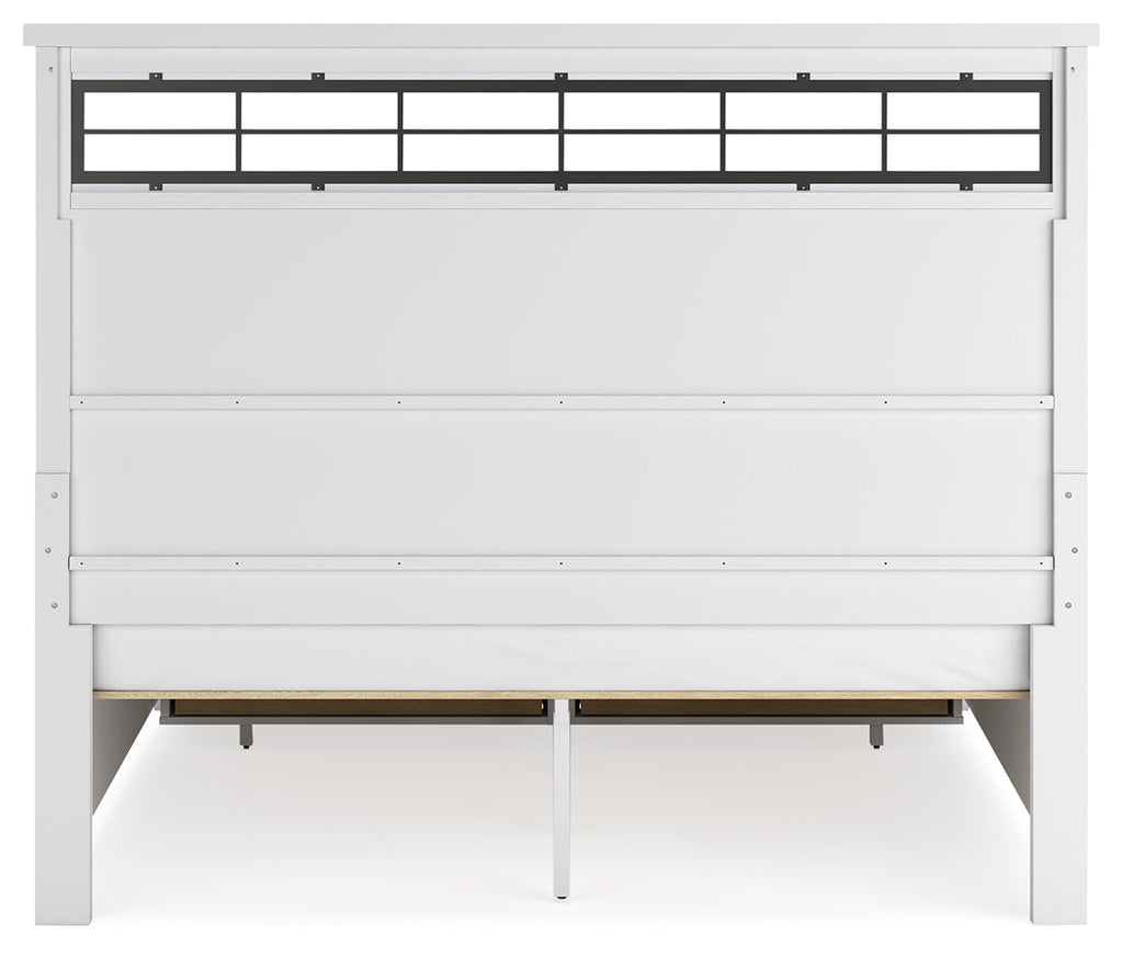 Ashbryn /Natural King Panel Storage Bedroom Set, White