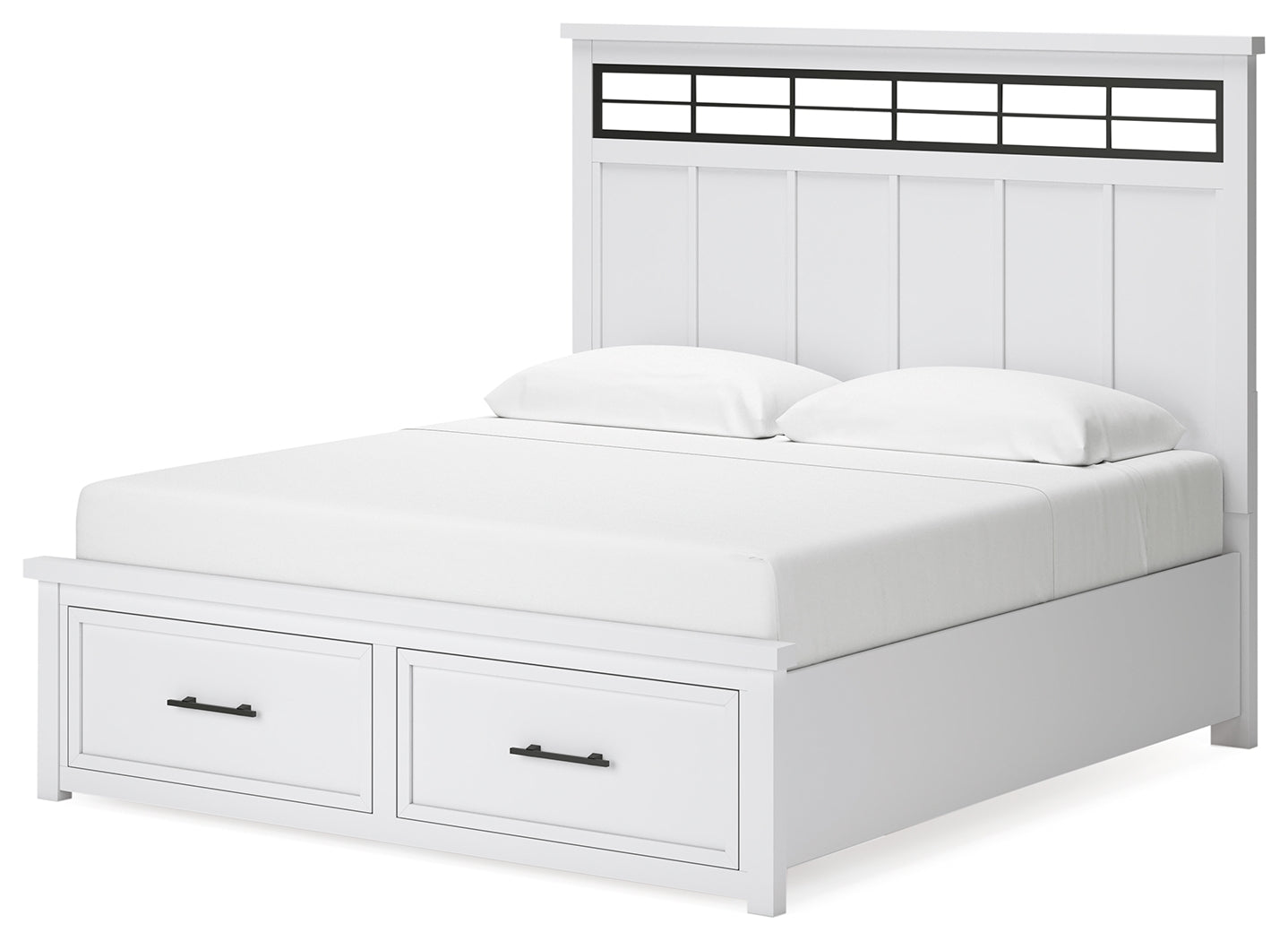 Ashbryn /Natural King Panel Storage Bedroom Set, White
