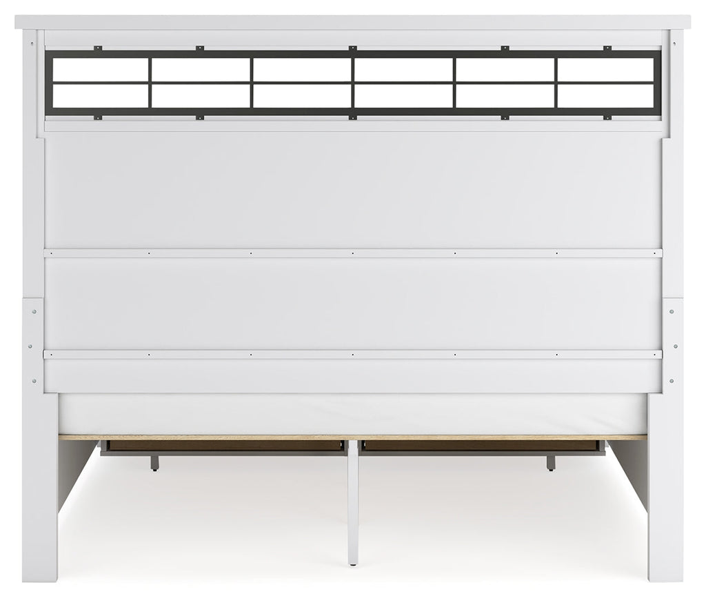 Ashbryn /Natural King Panel Storage Bedroom Set, White