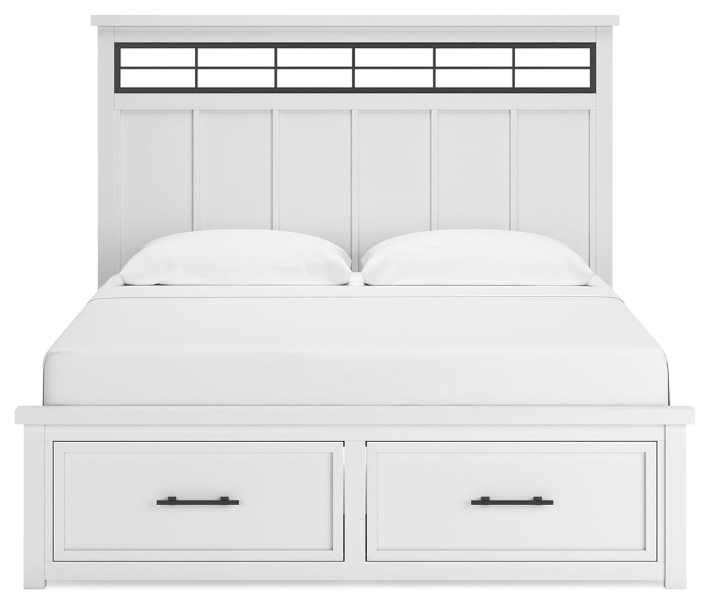 Ashbryn /Natural King Panel Storage Bedroom Set, White