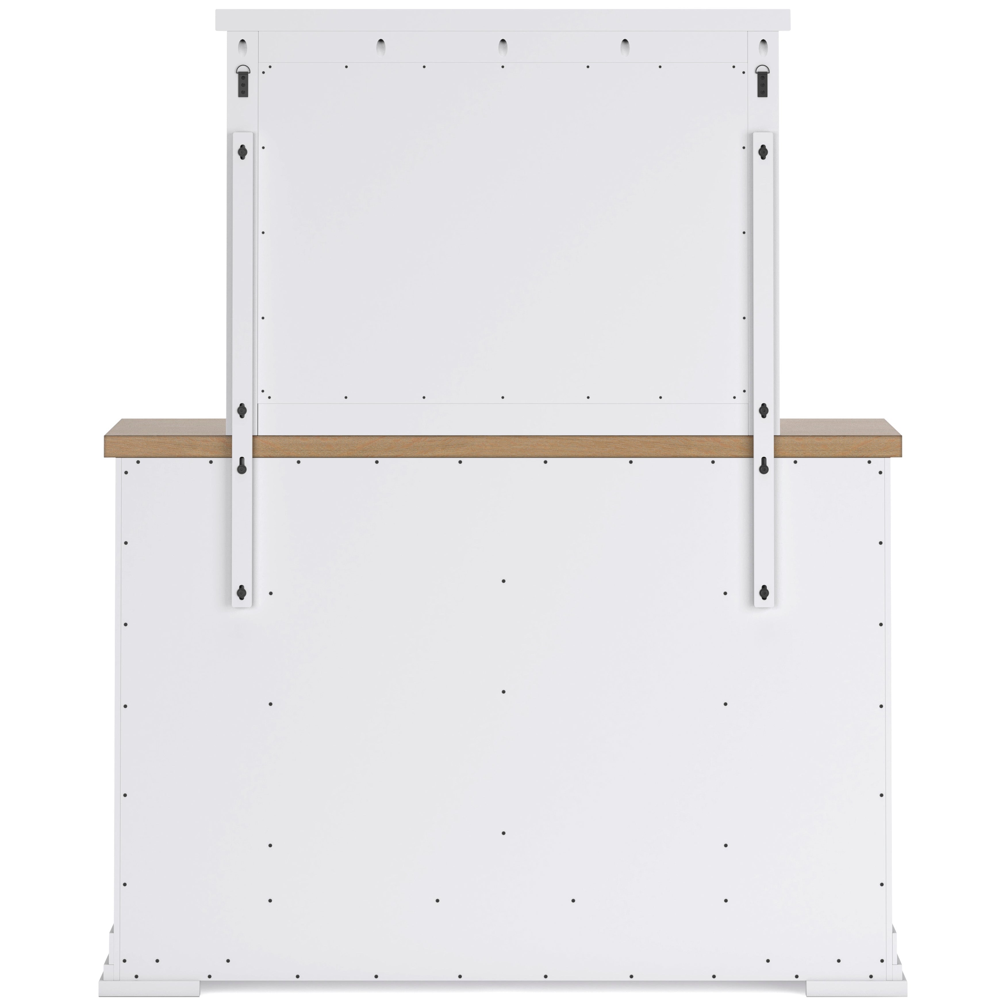 Ashbryn White/Natural Mirrored Dresser w/ 10 Drawers