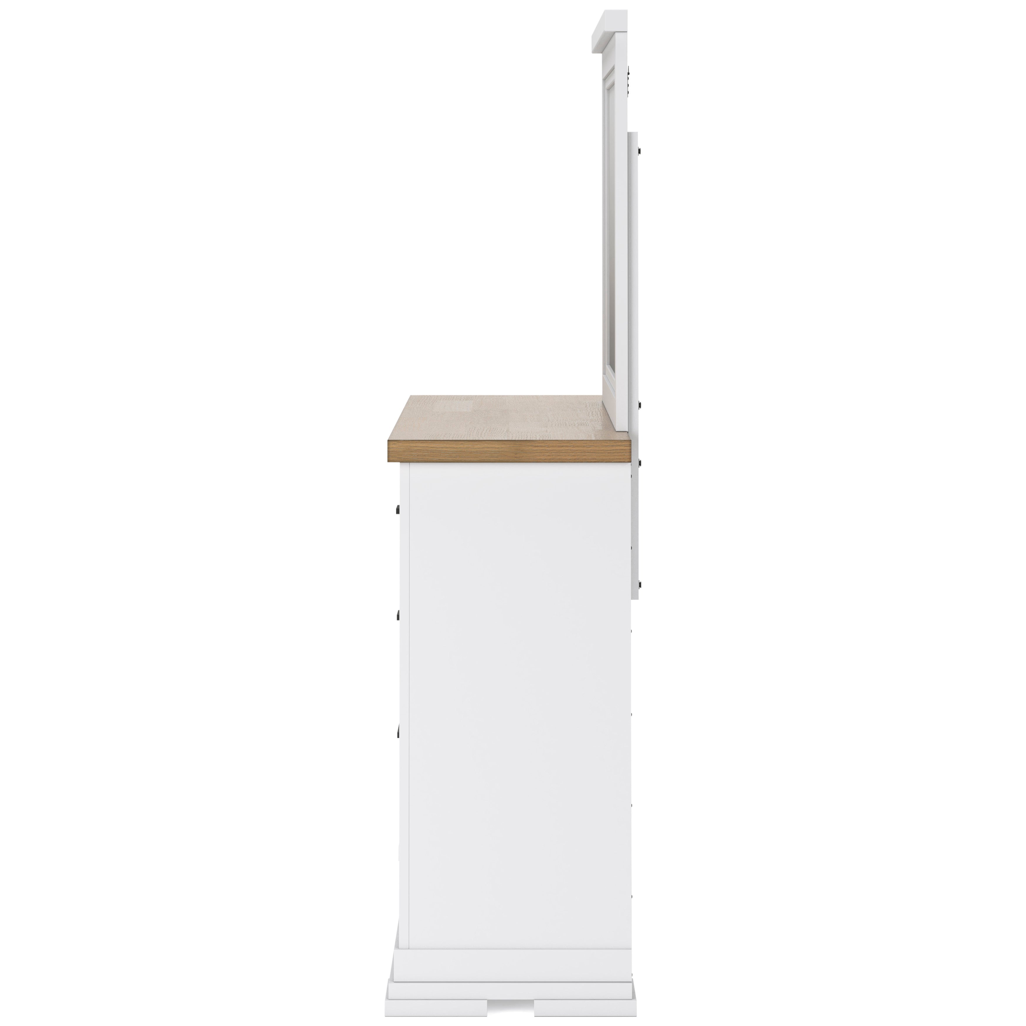 Ashbryn White/Natural Mirrored Dresser w/ 10 Drawers