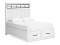 Ashbryn White/Natural Queen Panel Storage Bed