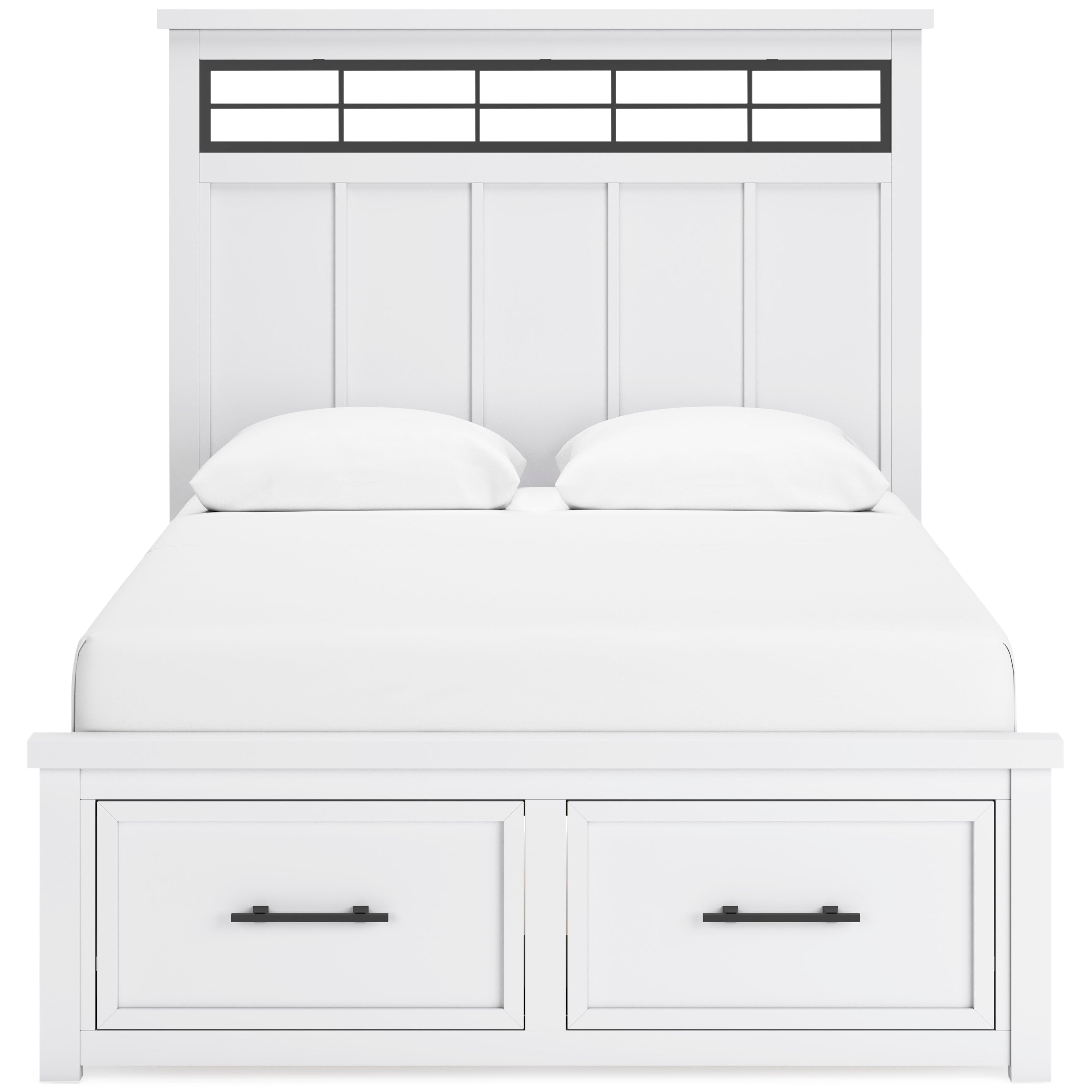 Ashbryn White/Natural Queen Panel Storage Bed