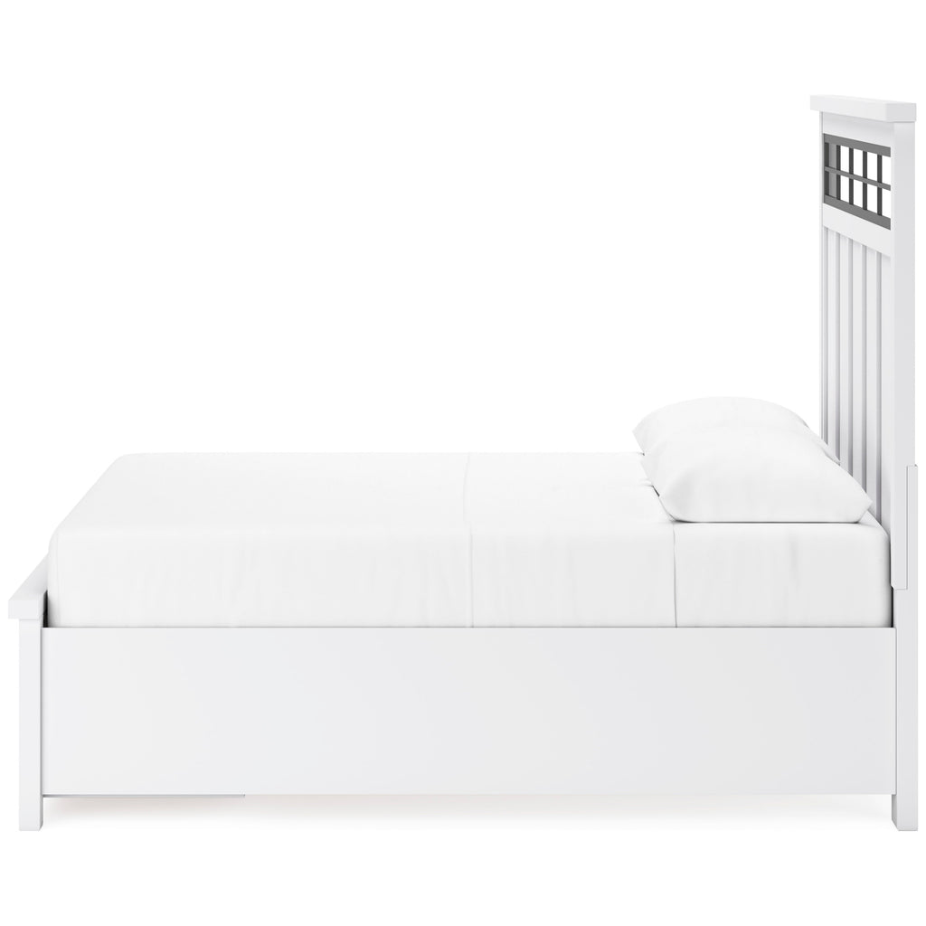 Ashbryn White/Natural Queen Panel Storage Bed