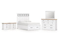 Ashbryn /Natural Queen Panel Storage Bedroom Set, White