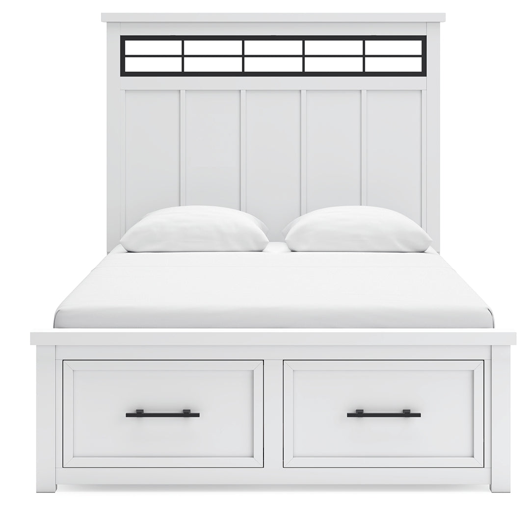 Ashbryn /Natural Queen Panel Storage Bedroom Set, White