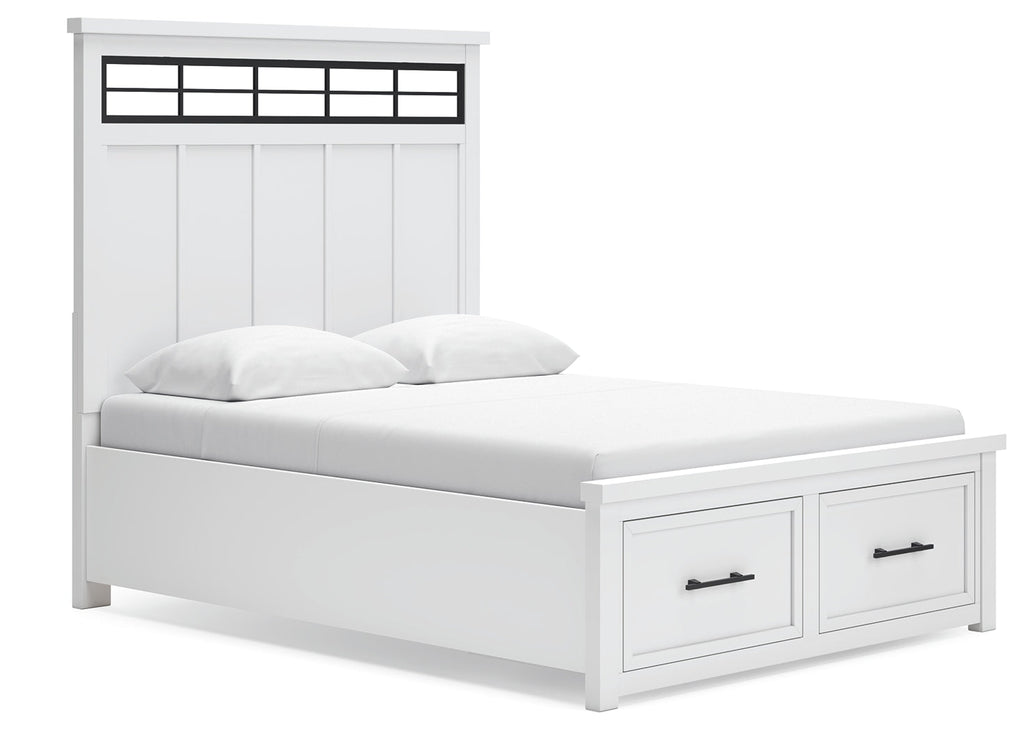 Ashbryn /Natural Queen Panel Storage Bedroom Set, White