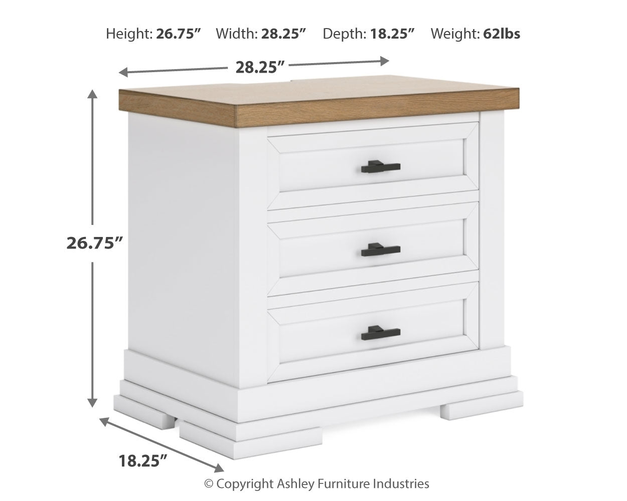 Ashbryn /Natural Queen Panel Storage Bedroom Set, White