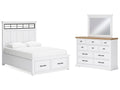 Ashbryn /Natural Queen Panel Storage Bedroom Set, White