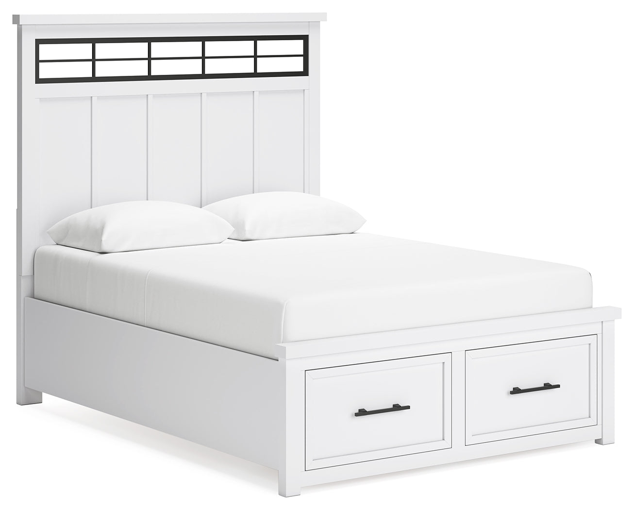 Ashbryn /Natural Queen Panel Storage Bedroom Set, White