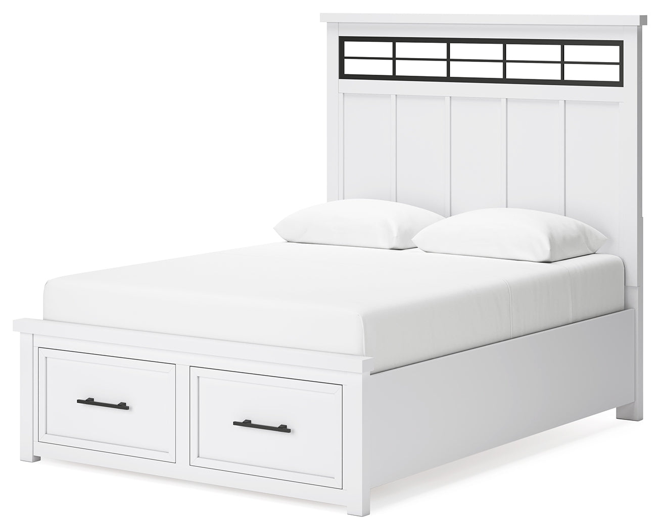 Ashbryn /Natural Queen Panel Storage Bedroom Set, White
