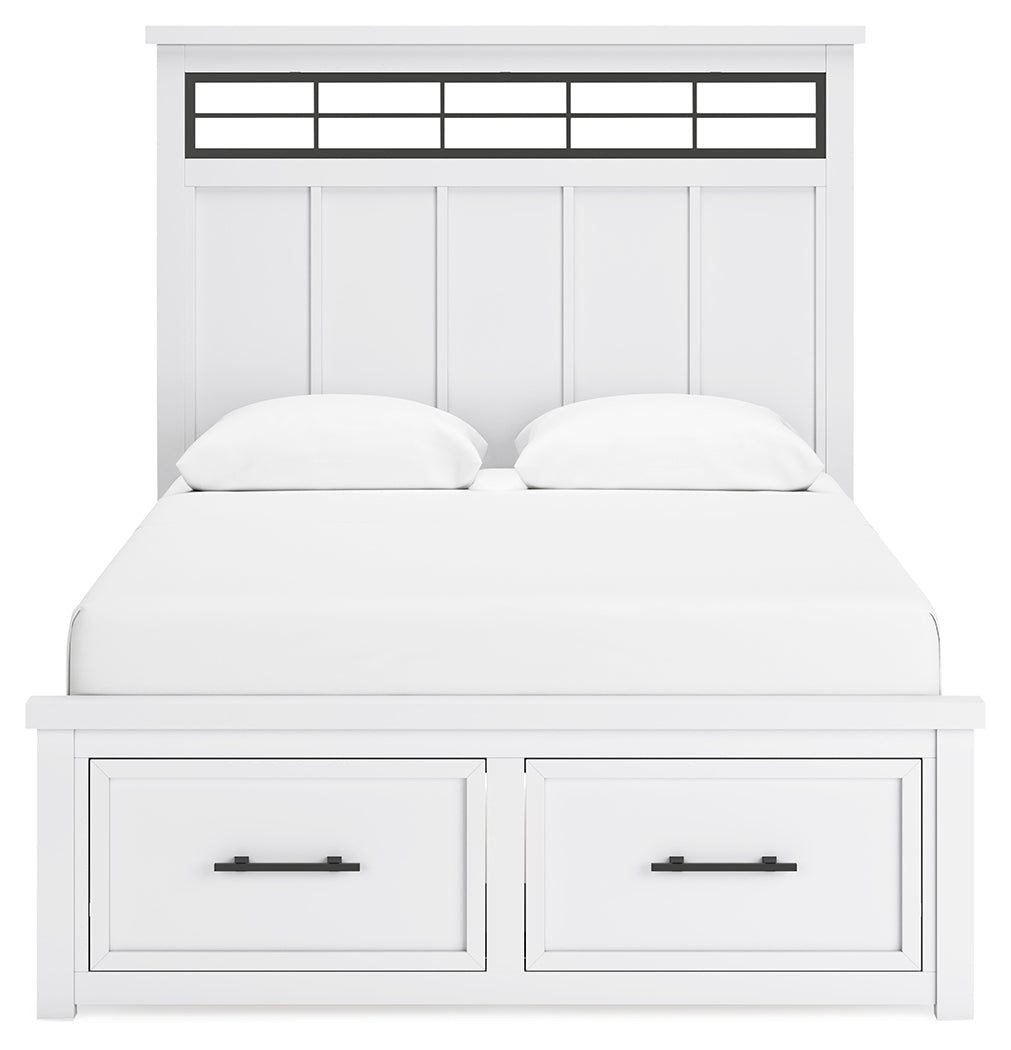 Ashbryn /Natural Queen Panel Storage Bedroom Set, White