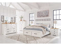 Ashbryn White/Natural Queen Panel Storage Bedroom Sets