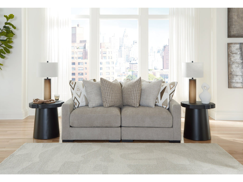 Aslan Court Pebble 2-Piece Loveseat Sectional