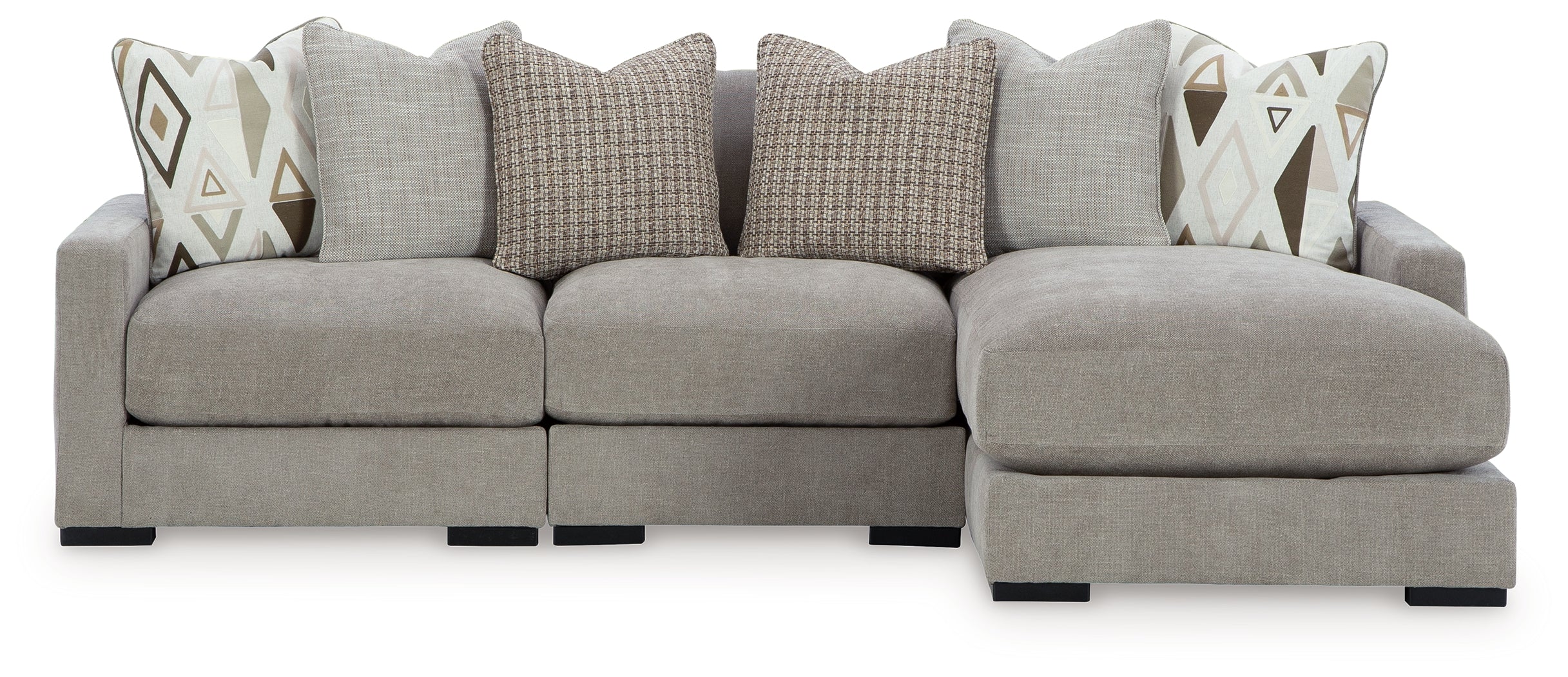 Aslan Court Pebble 3-Piece Sofa Sectional with RAF Chaise