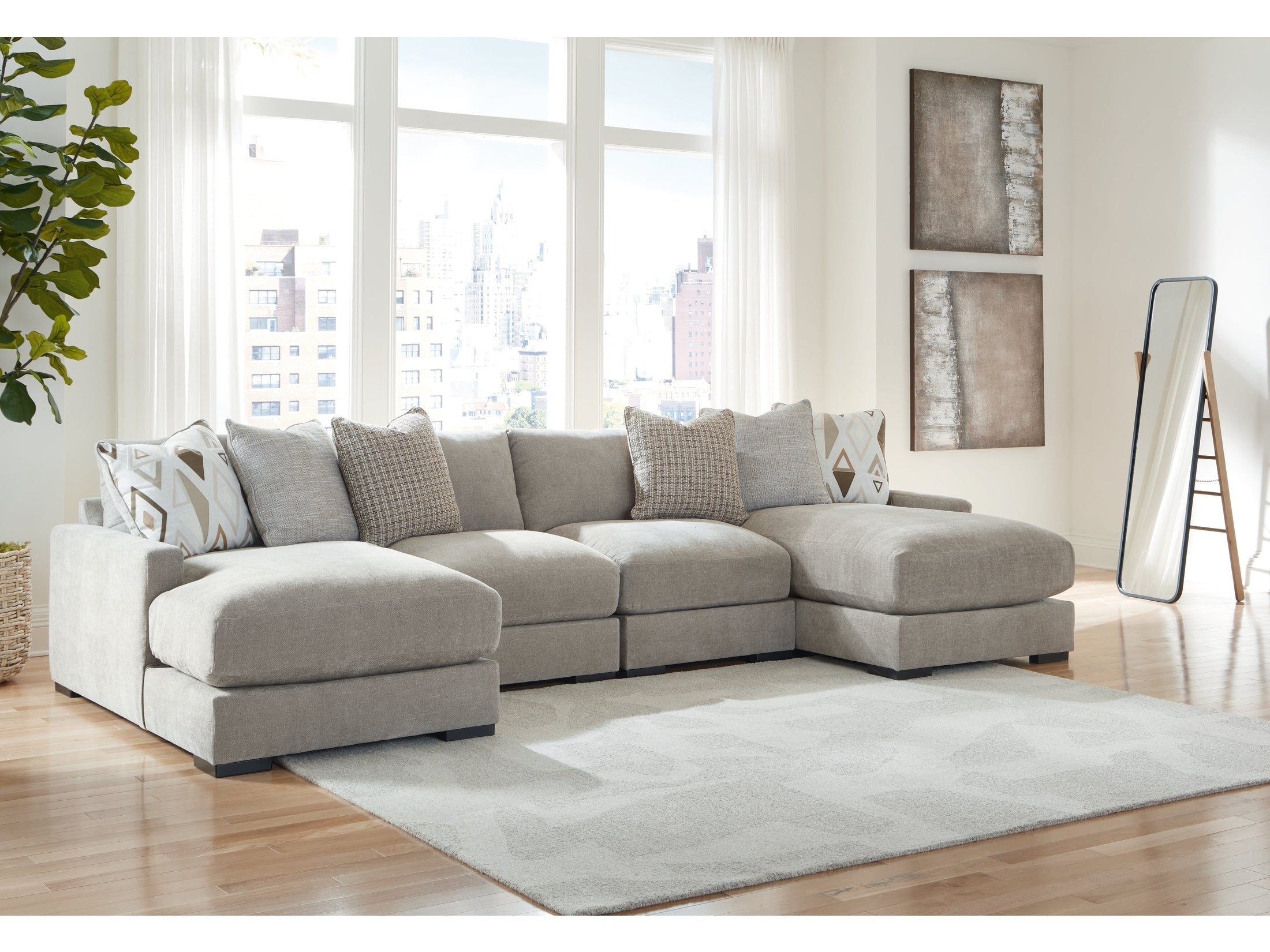 Aslan Court Pebble 4-Piece Sofa Pit Sectional