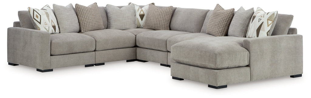Aslan Court Pebble 6-Piece Sectional with Chaise