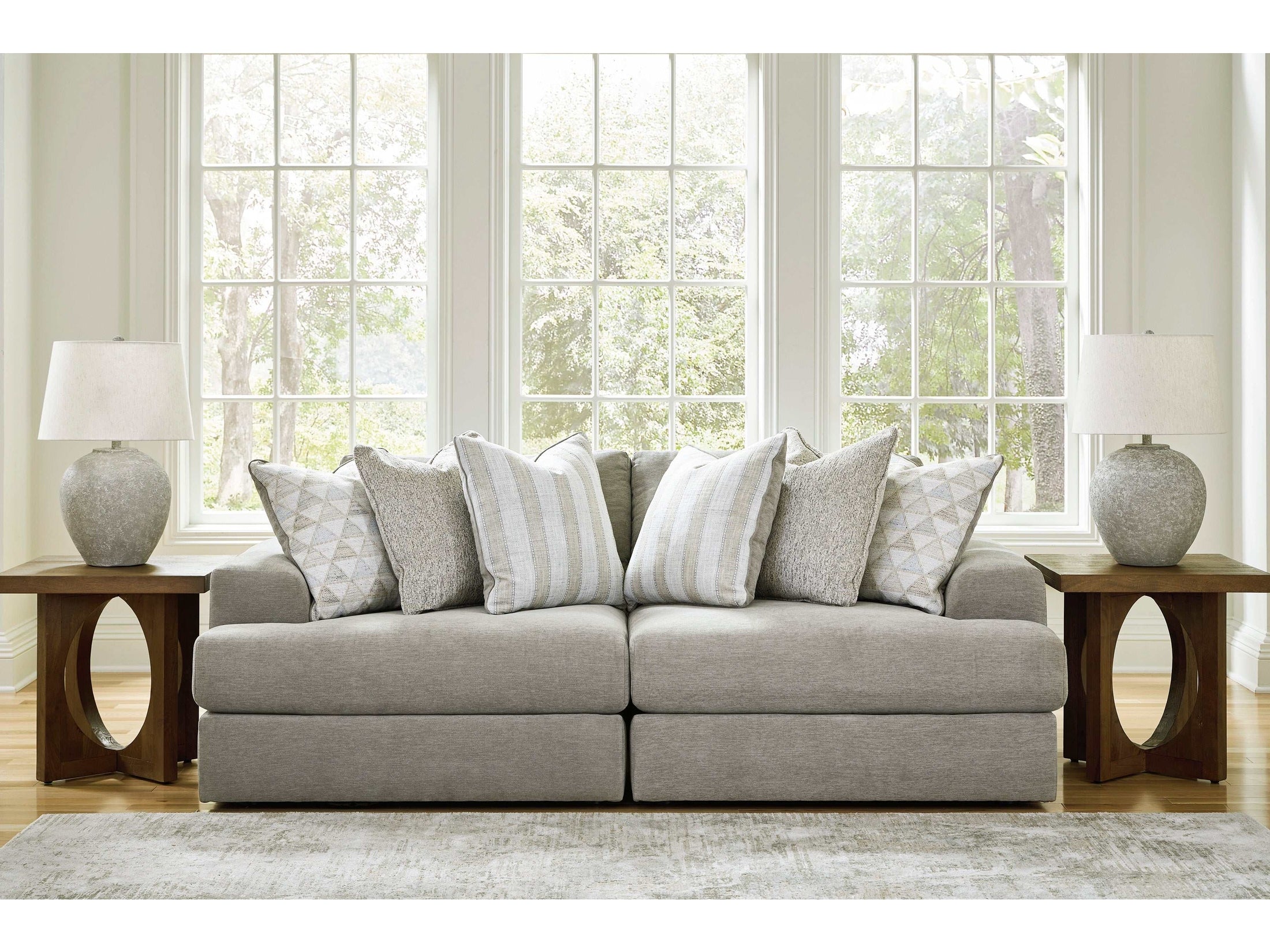 Avaliyah Ash Gray Chenille 2pc Sectional Loveseat