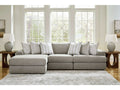Avaliyah Ash Gray Chenille 3pc LAF Chaise Sectional