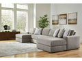 Avaliyah Ash Gray Chenille 4pc "U" Shape Double Chaise Sectional