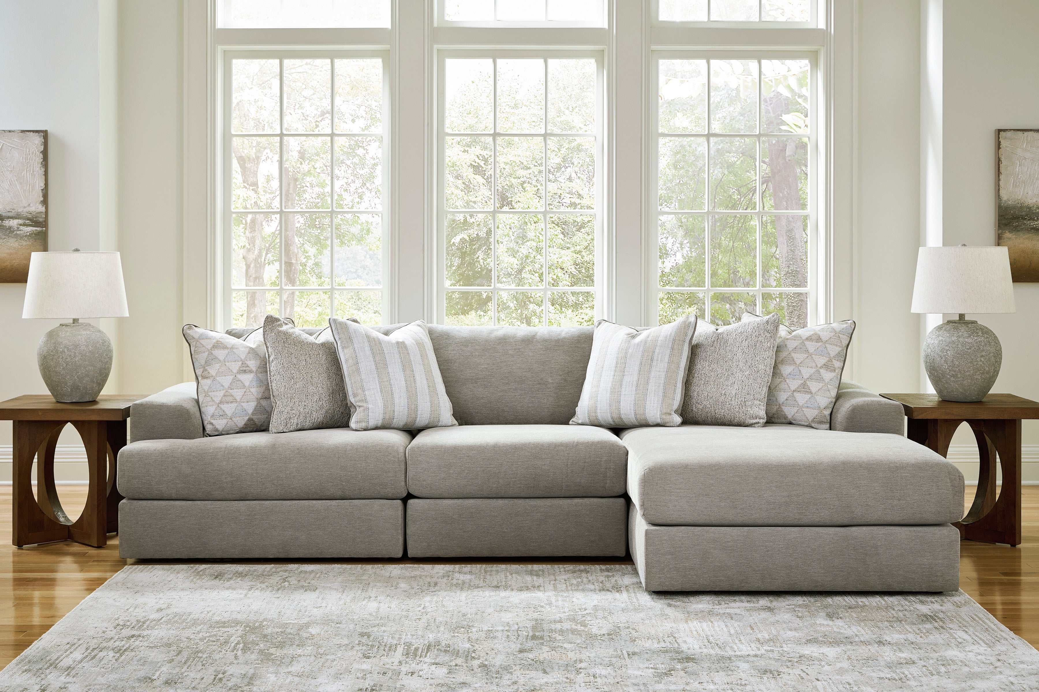 Avaliyah Ash Gray Chenille Modular Sectional Units