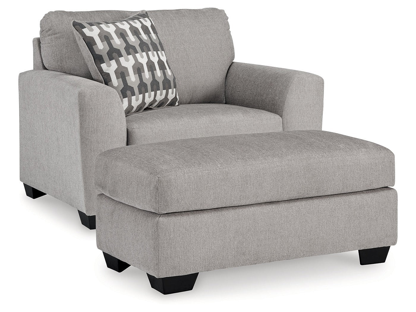 Avenal Park Flannel Oversized Chair & Ottoman