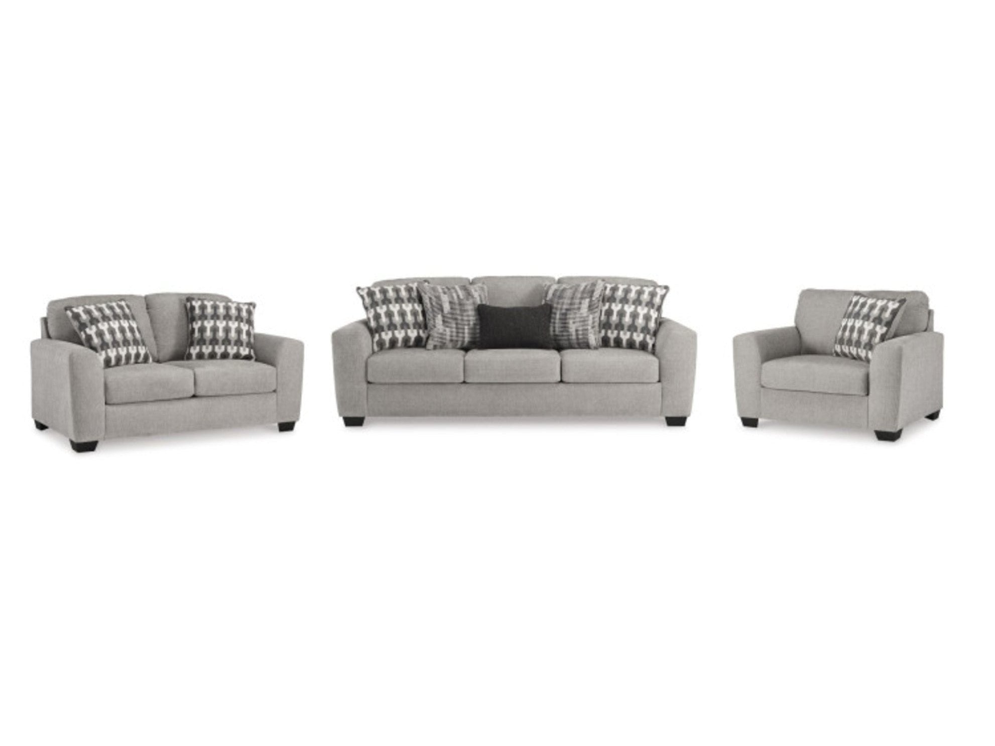 Avenal Park Flannel Sofa and 2 Loveseats