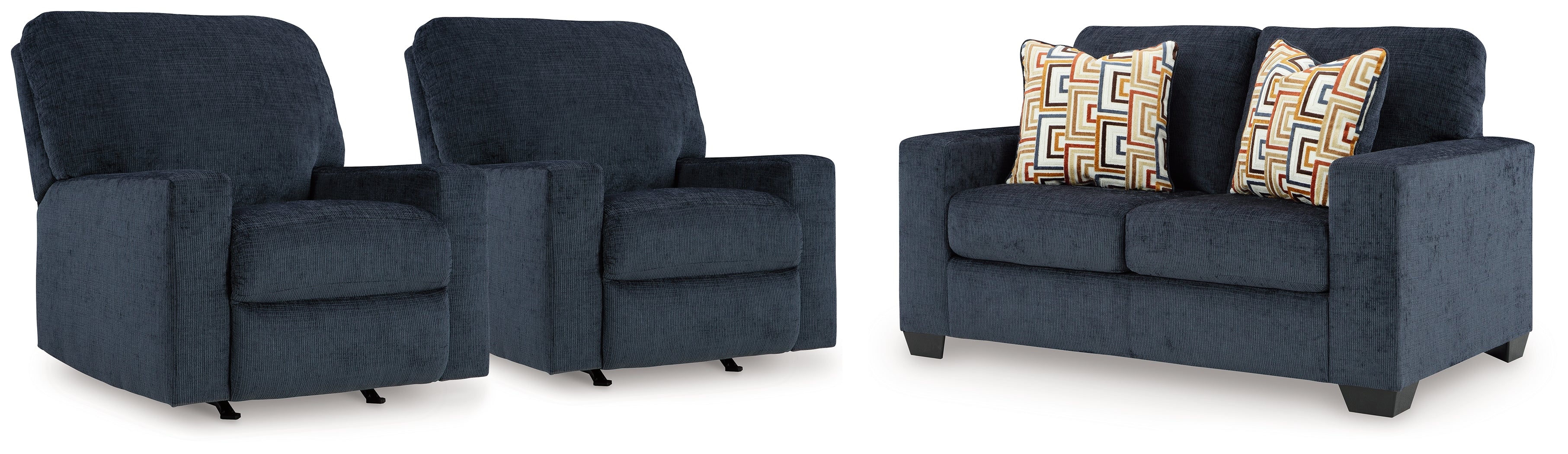 Aviemore Ink Loveseat and 2 Recliners