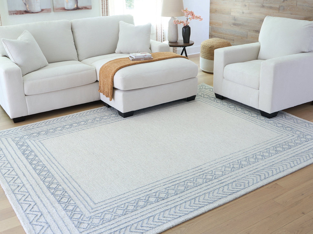 Azelhurst Blue/Ivory/Gray Large Rug