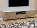 KARA TV STAND-CERUSED NATURAL