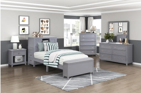 B2024GYBC Youth Sloane Collection - Twin Bookcase Platform Bed w