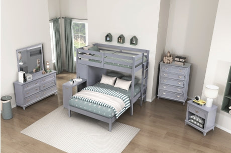 B2024GYLTF Youth Sloane Collection - Twin/Full Loft Bunk Bed with